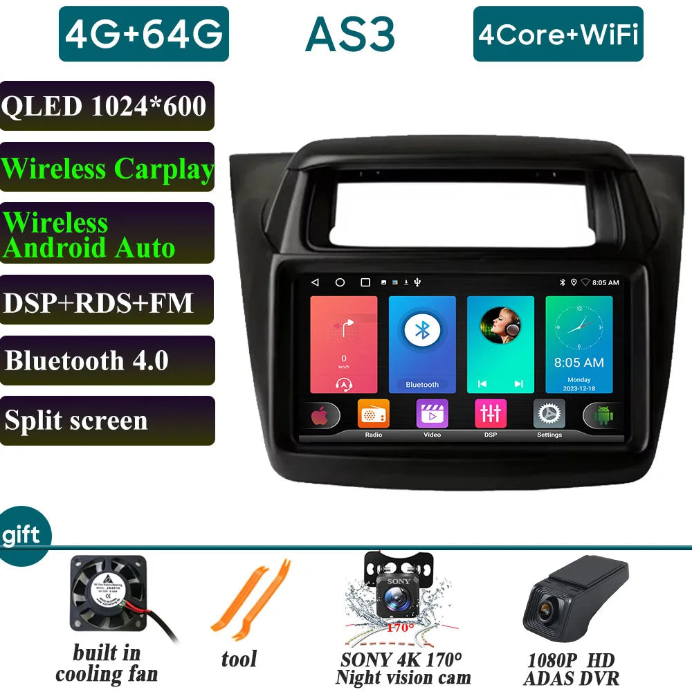 Car Radio Carplay For Mitsubishi Pajero Sport Triton 2014 Navigation GPS Android Auto Stereo Multimedia Player 5G Wifi Bluetooth