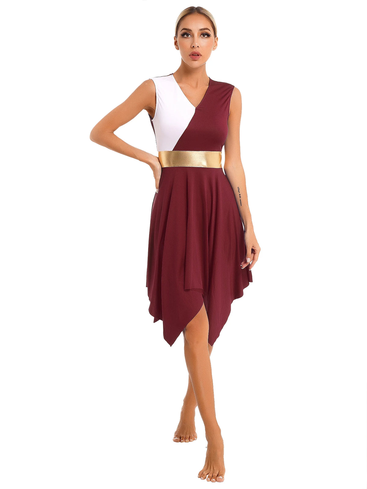Women's long-sleeve lyrical ballet leotard dress