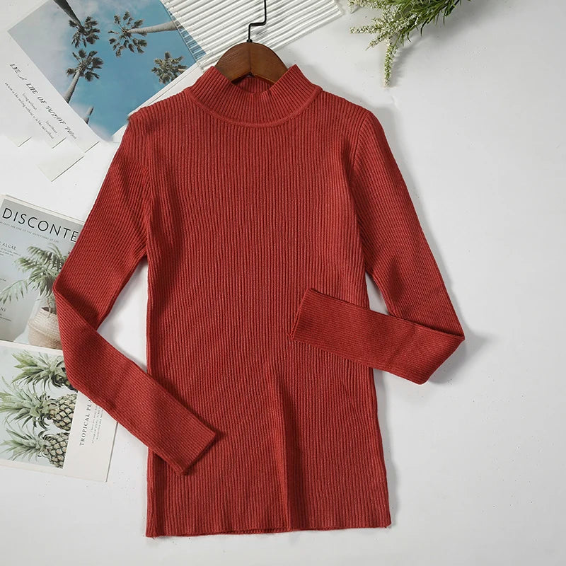 Women's Soft Turtleneck Sweater — Cotton Blend Knit