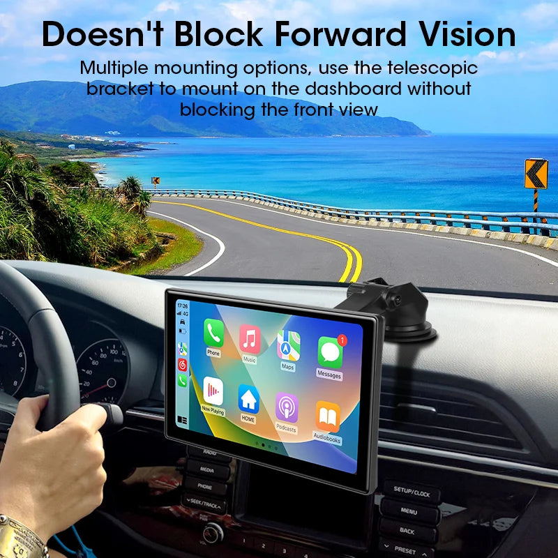Jansite 10.1 inch UHD Car DVR 4K Dashcam CarPlay/Android Auto 4:3 Screen 5G WiFi GPS Navigation Recorder Rearview Camera FM AUX