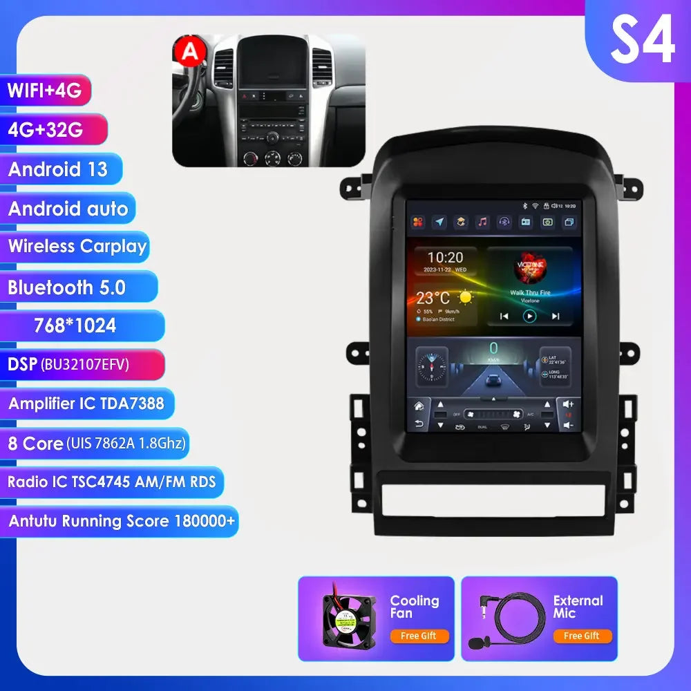 9.7"Android 14 Autoradio for Chevrolet Captiva 2006-2012 multimedia Video player GPS navi Stereo Audio 2din Carplay Touch Screen
