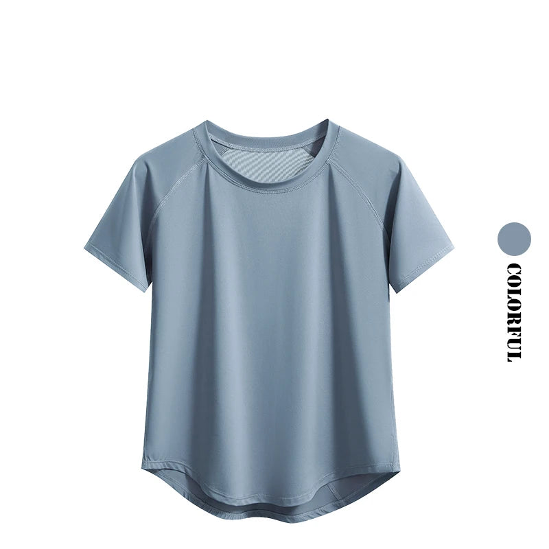 Women's Quick-Dry Sports Tee — Loose Short-Sleeve Running & Gym Top