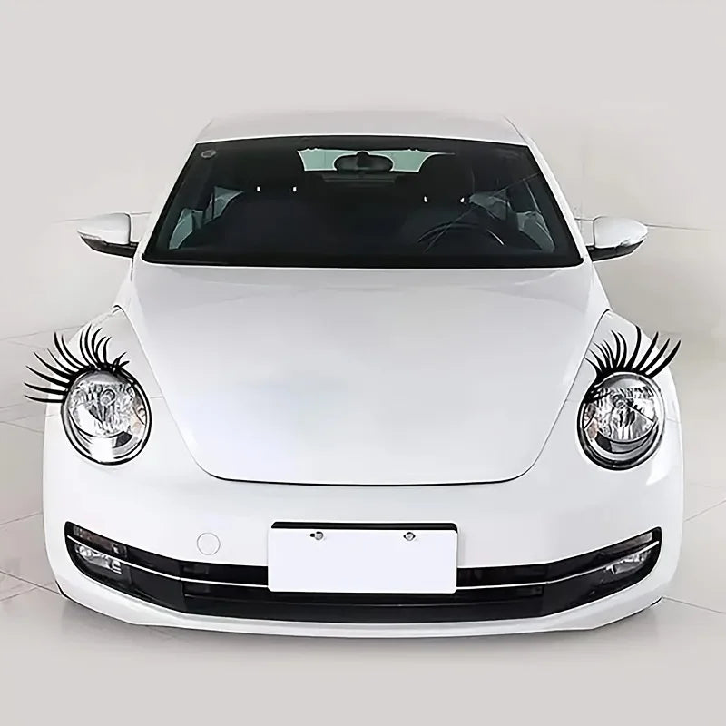 2Pcs Headlight Eyelash Stickers Car Stickers Cute Fake Eyelash Car Stickers for Decorative Headlights