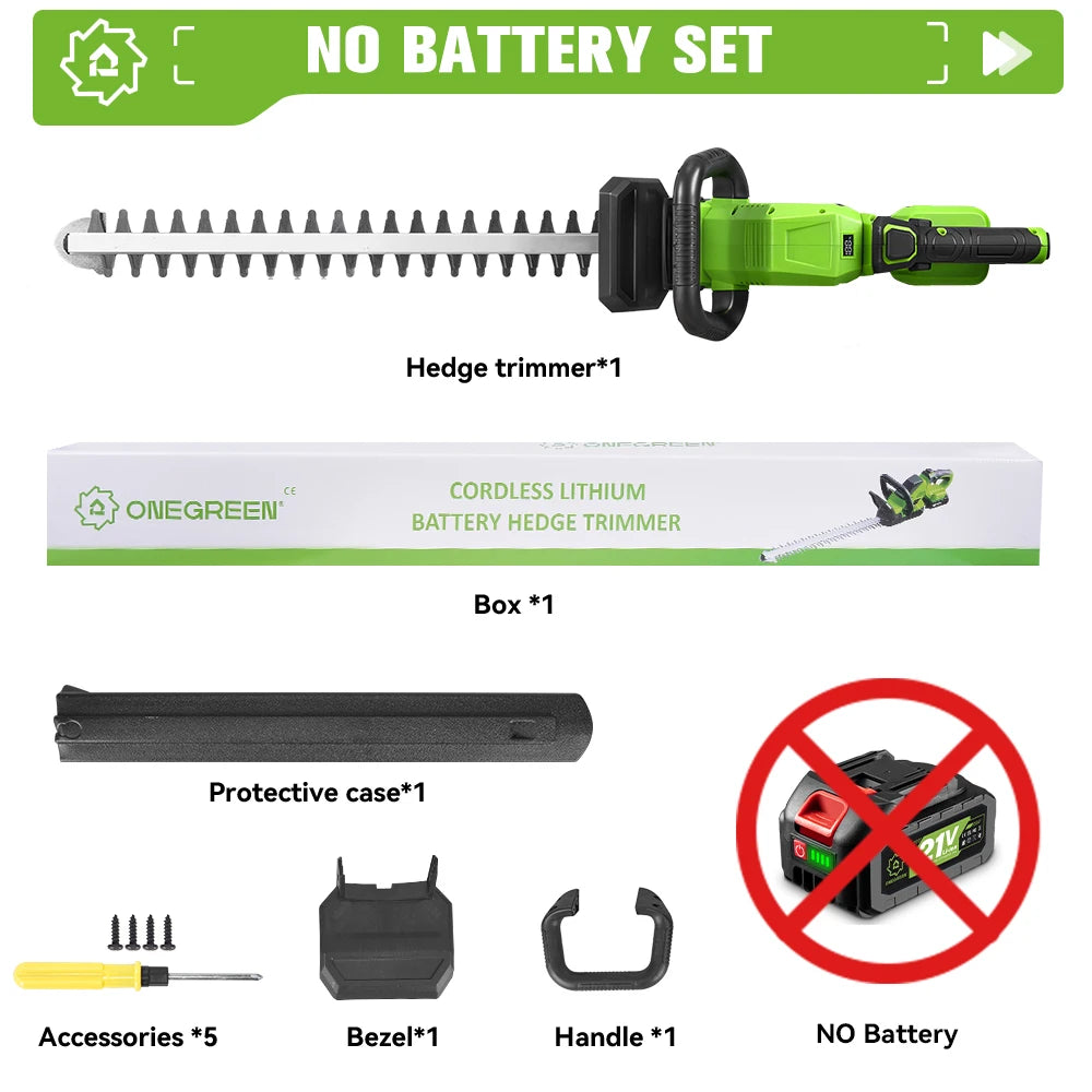 ONEGREEN Cordless Hedge Trimmer – Brushless Garden Pruning Tool Compatible with Makita Battery (Battery Not Included)
