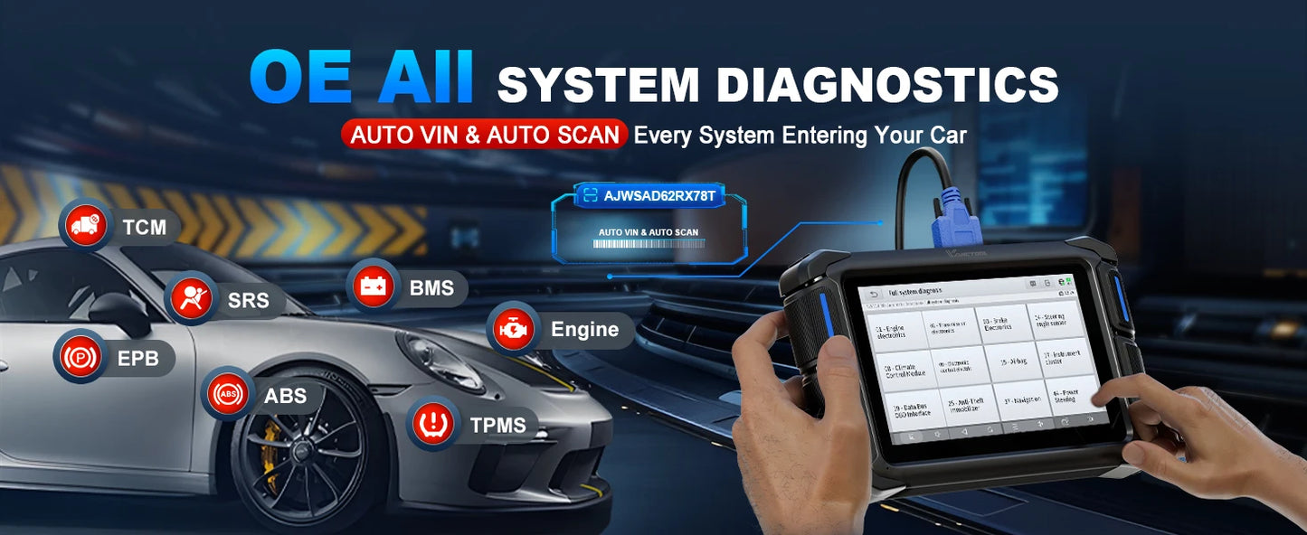 Lifetime Free Update VDIAGTOOL VD70Lite Automotive Scanner AII Systems Car Diagnostic 31 Reset FCA Bidirectional OBD2 Scanner
