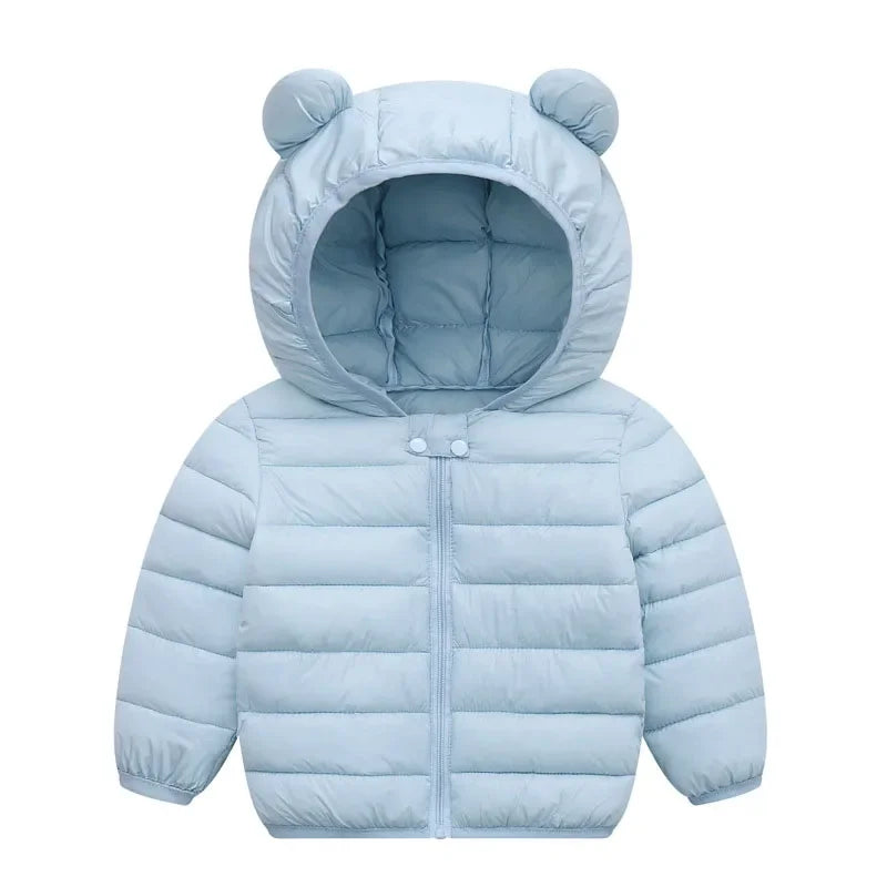 Toddler Girls Light Puffer Coat with Ear Hood - Warm Winter Jacket - photo 9