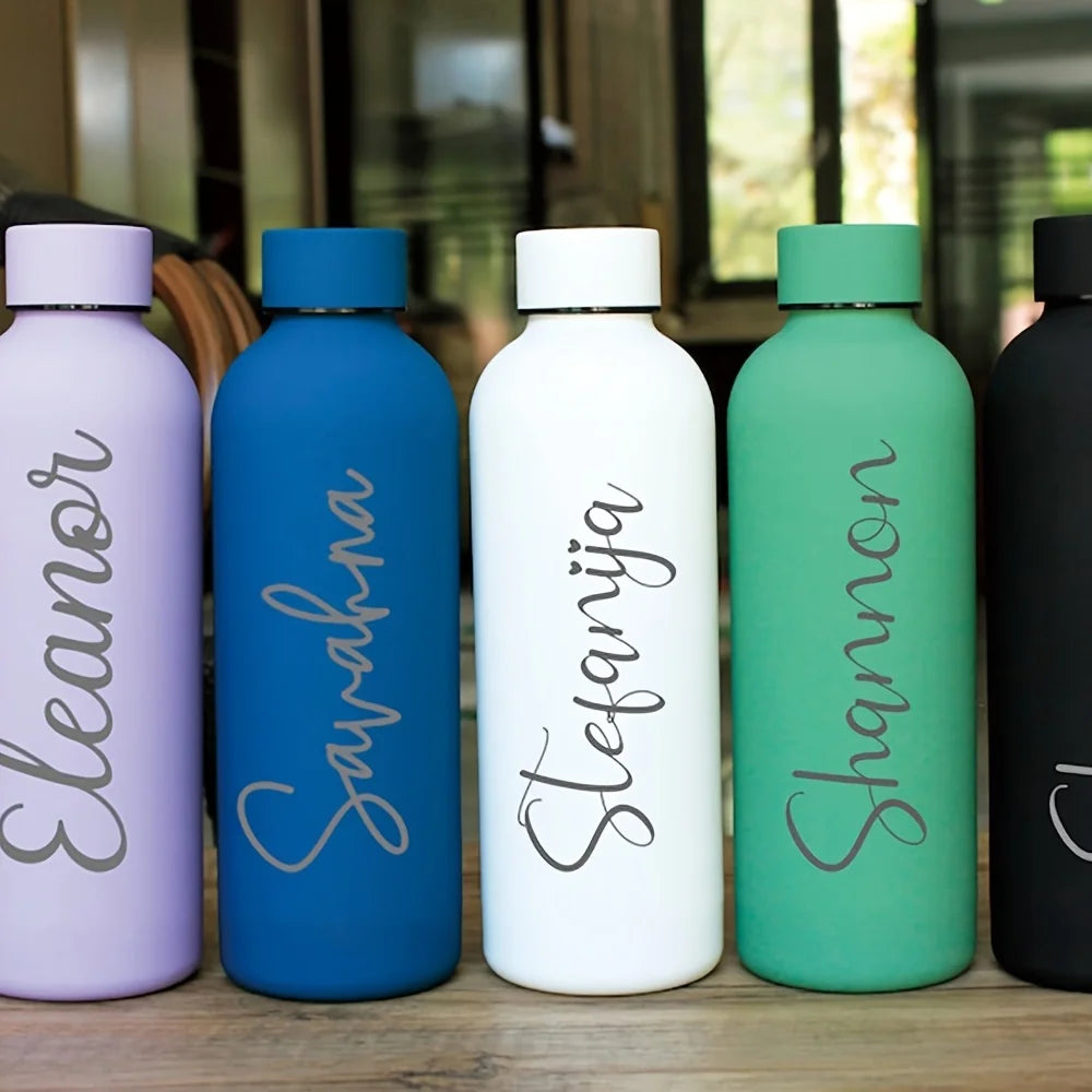 Custom Name Thermos Large Vacuum Flask 304 Stainless Steel Portable Thermos Bottle 0.5L Outdoor Sports Water Bottle Travel Mug
