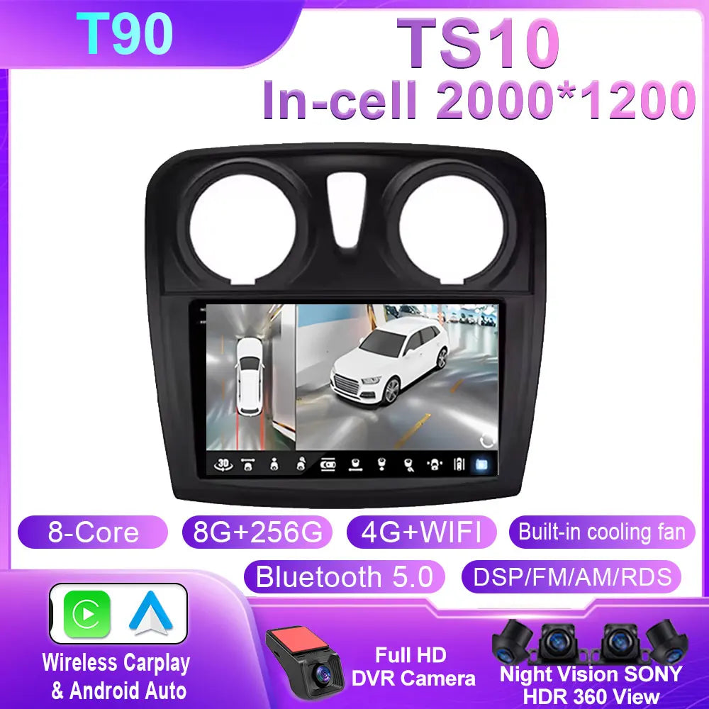 Android 16 Carplay Auto For Renault Logan 2 Sandero 2 2012 - 2016 2017 2018 2019 Car Radio Multimedia Player Stereo GPS WIFI DPS