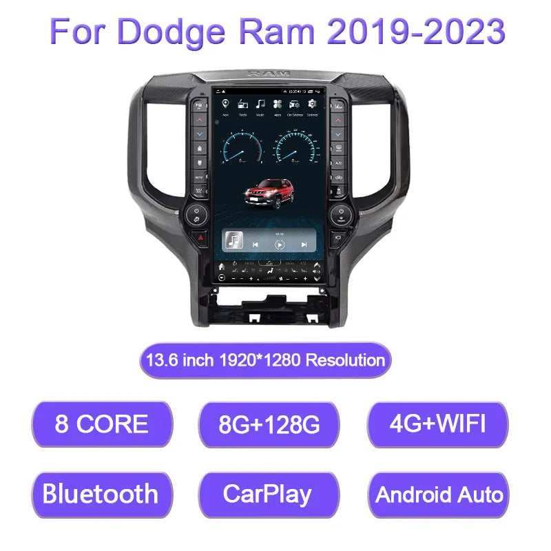 8+128GB Android 15 Car Radio for Dodge Ram 1500/2500/3500 2019-2023