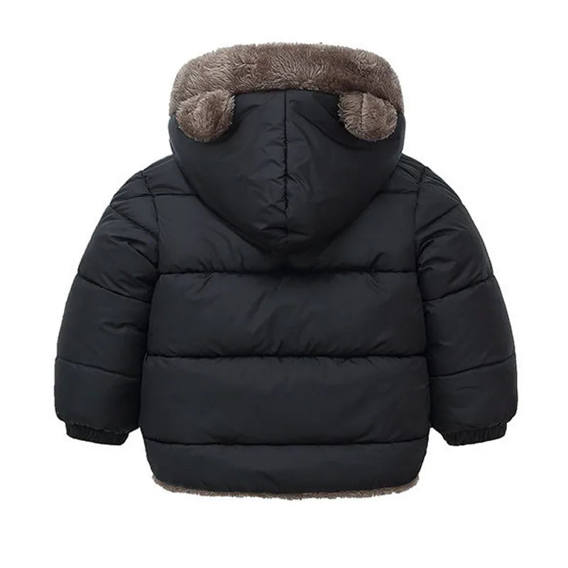 Kids Fleece Lined Hooded Coat - Padded Winter Jacket for Boys & Girls - photo 4