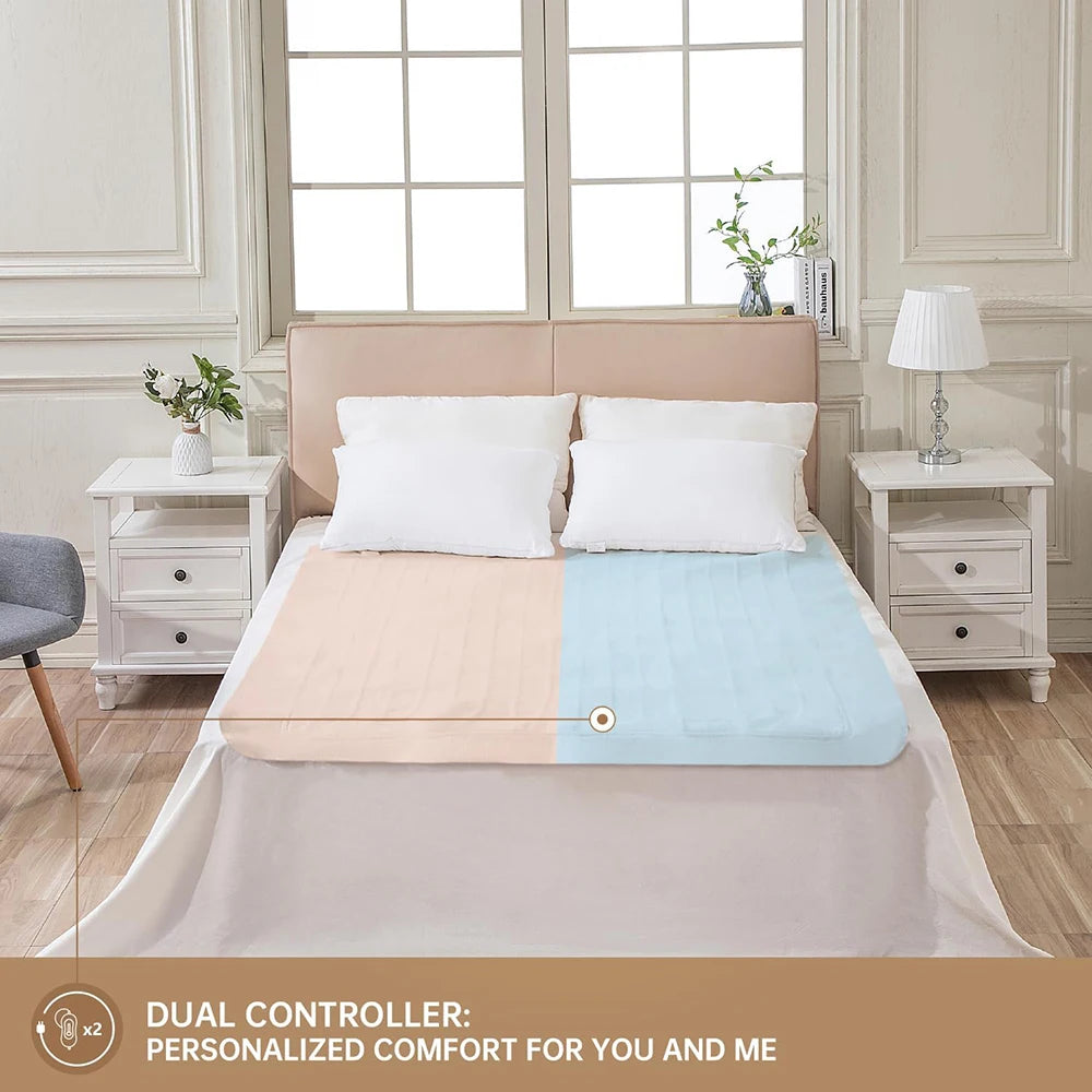 Dual Control Electric Heated Mattress Pad with Timer (220V)