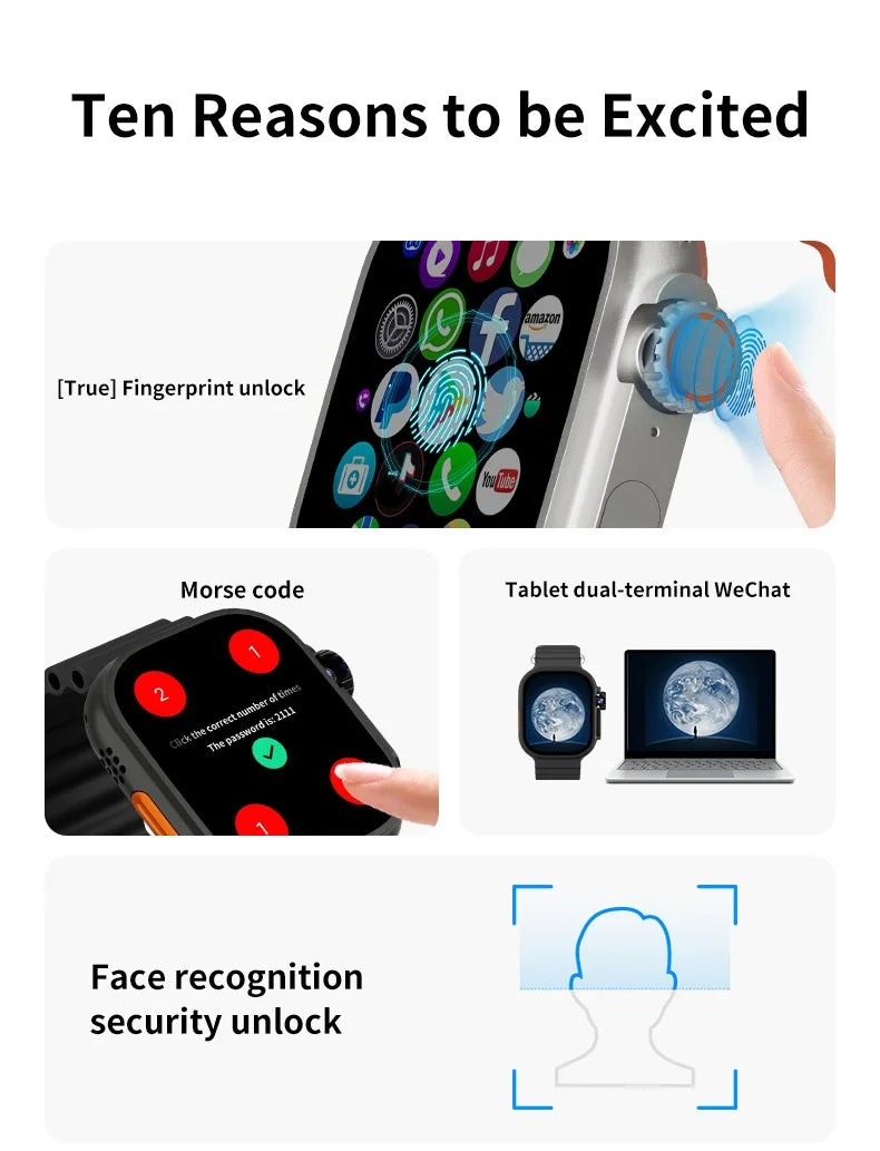 DW100 Pro Updated DW100 Pro Plus + Smartwatch With Touch ID 2.29inch Large Screen Rotary Camera NFC GPS Position WIFI Connect