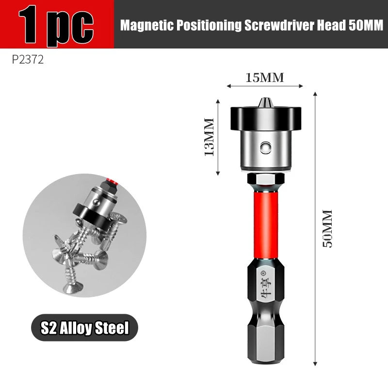Magnetic Positioning Screwdriver Bits Drywall Screw Bit 50mm Gypsum Board Plasterboard Screws Locating Batch Head Drilling Tools