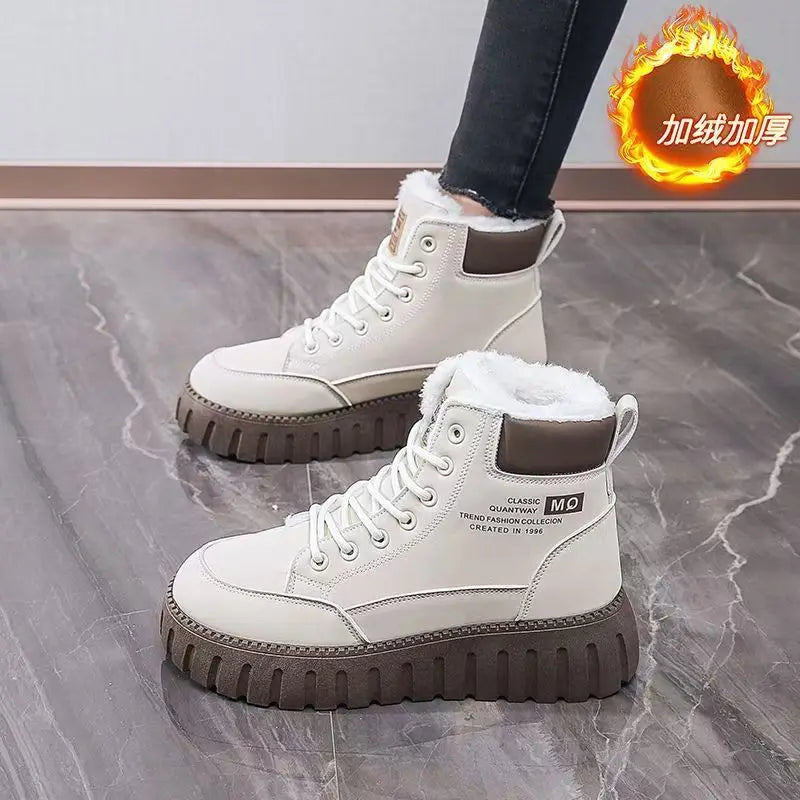 Women's Fur Lined High Top Snow Boots - Outdoor Hiking Winter Shoes - photo 5