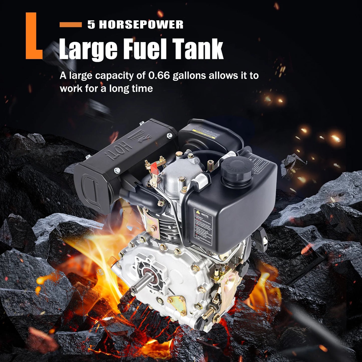 5HP 4 Stroke Diesel Engine 247cc 4.05KW Single Cylinder Air Cooled Hand Start 3600RPM for Water Pumps Generators Micro Tillers