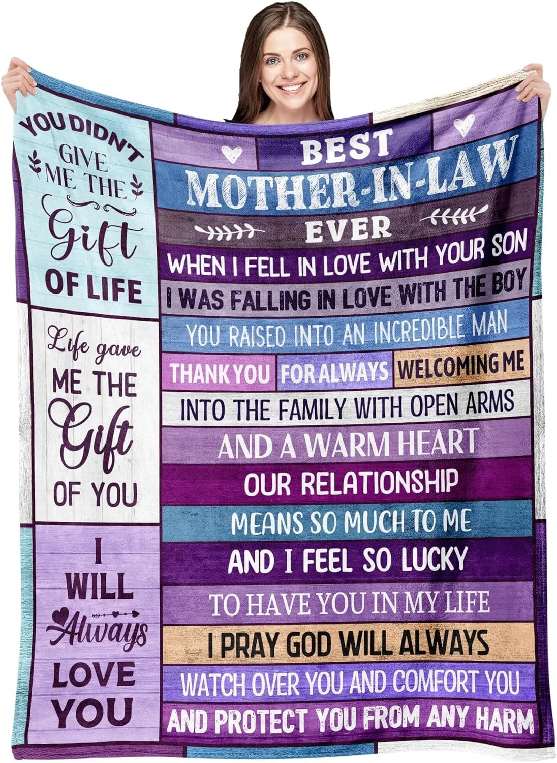 Gift for Mom Flannel Throw Blanket with Loving Message