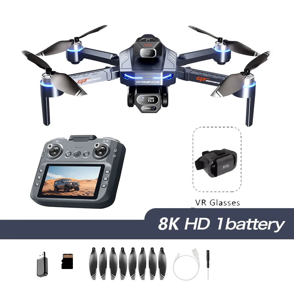 2026 New GT8 Drone GPS 8K Professional HD 360° Dual Cameras 5G WIFI Brushless Motors Obstacle Avoidance Foldable Quadcopter Toys