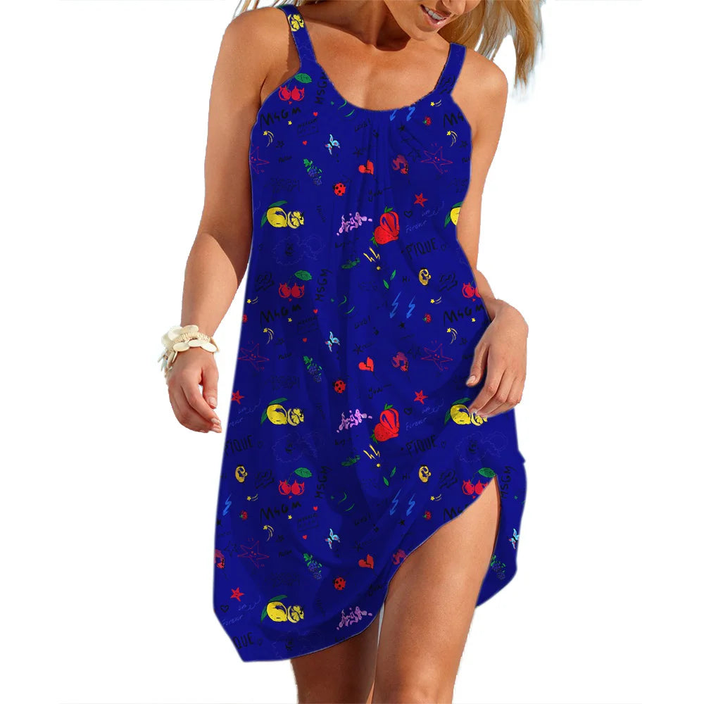 Women's Floral Slip Dress — Sleeveless Loose Pastoral Summer Sundress