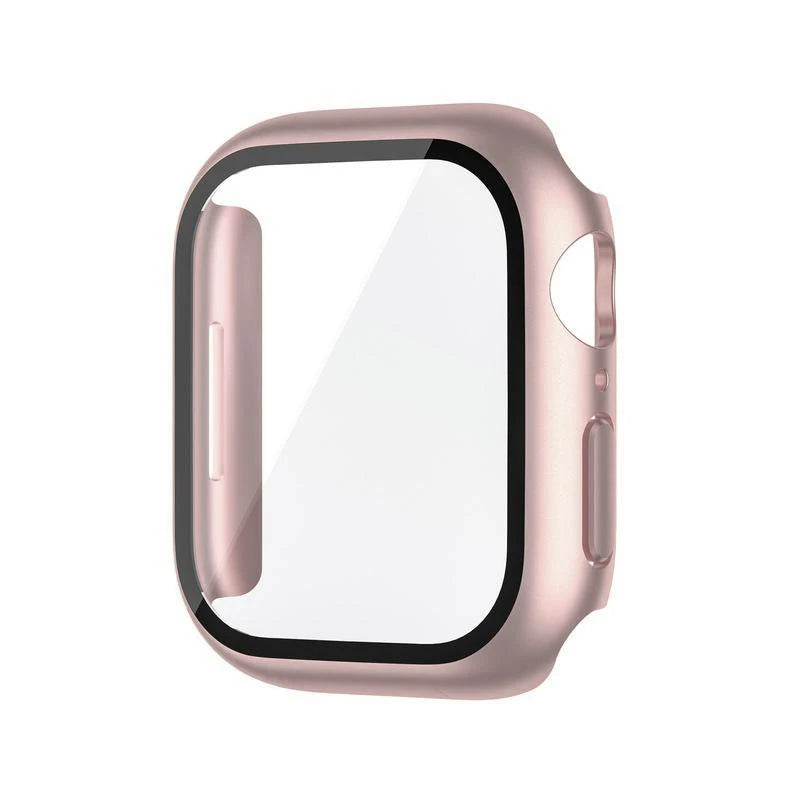 Apple Watch Tempered Glass Case + Screen Protector – Series 1–11, SE & Ultra 2 (38–46mm)