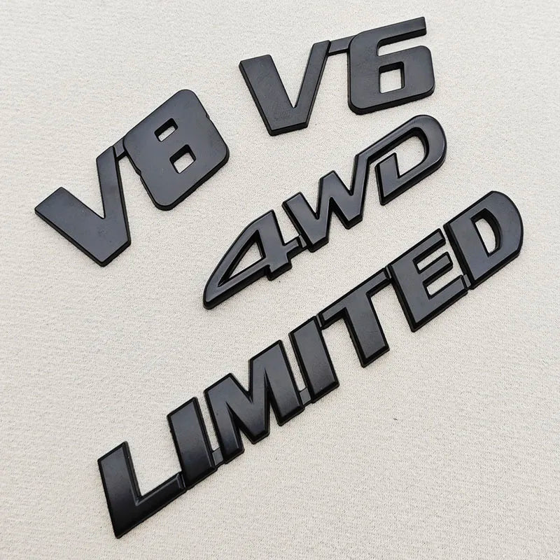 3D Metal Car Sticker Logo 4WD V6 V8 LIMITED Fender Side Badge Rear Trunk Emblem For Toyota LC150 LC200 4Runner Tundra Accessorie