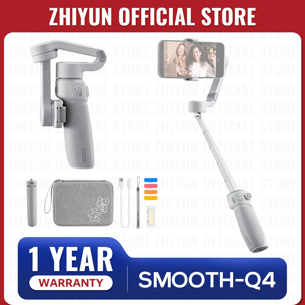 ZHIYUN Smooth Q4 3-Axis Smartphone Gimbal Stabilizer – For iPhone, Samsung, Huawei & Xiaomi