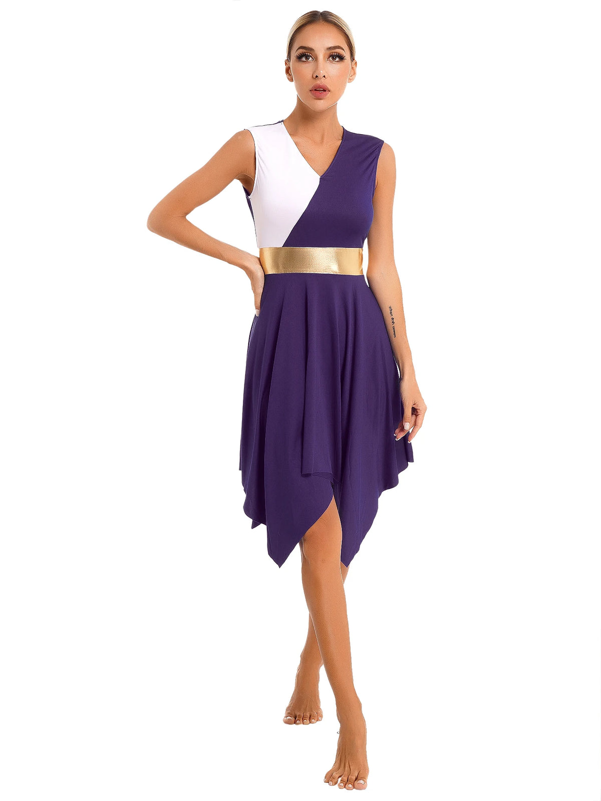 Women's long-sleeve lyrical ballet leotard dress