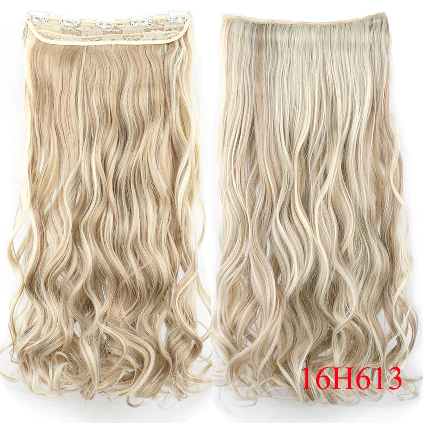 Soowee 24'' 28'' Synthetic Hair Charms Clip In Hair Extensions Dirty Blonde Fake Brown Curly Hair Pieces for Women