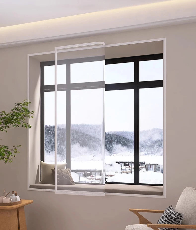 Clear Insulated Window Curtain, Windproof Winter Window Cover