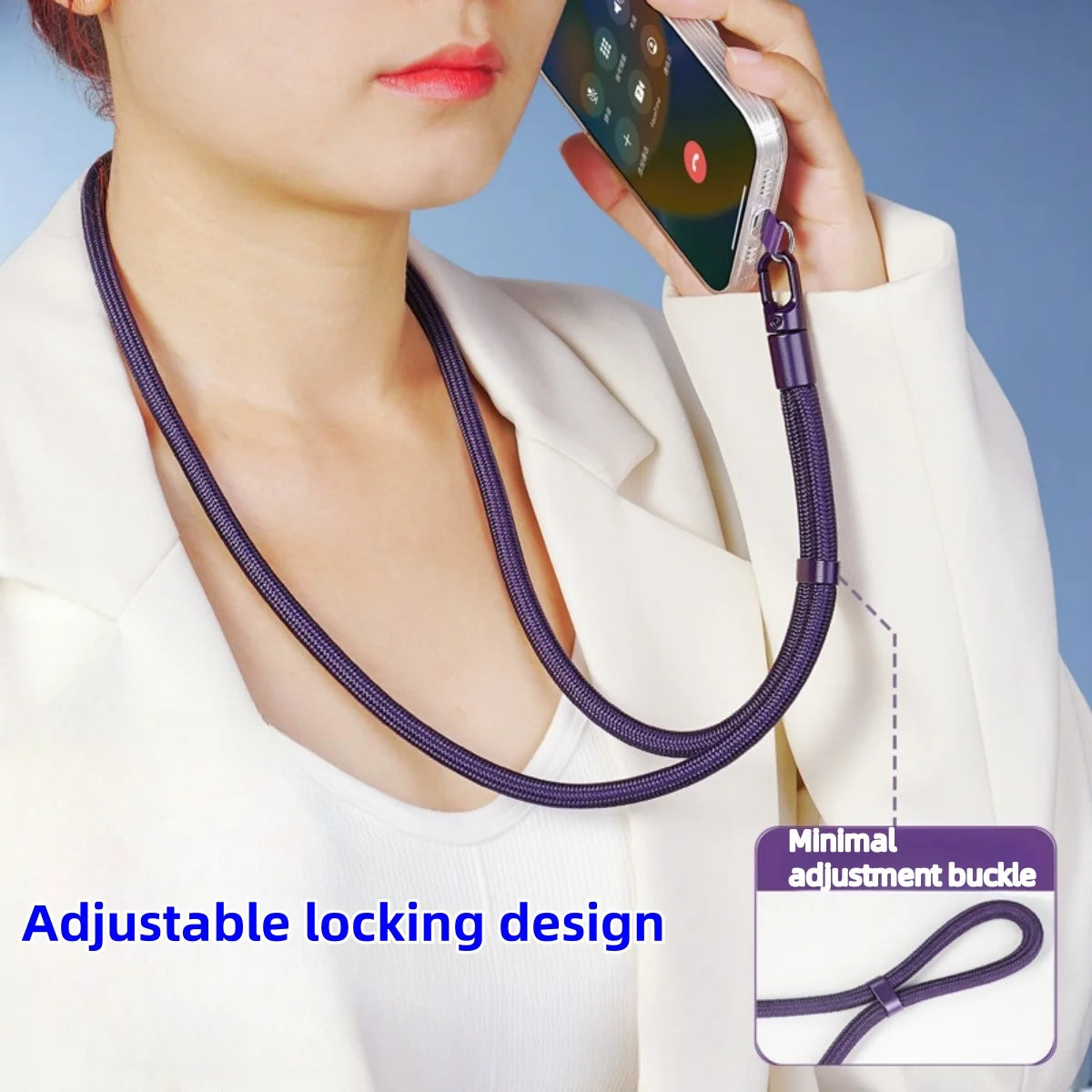 Universal Phone Lanyard with Clip – Anti-Drop 360° Rotation Adjustable Neck & Crossbody Strap for All Phones