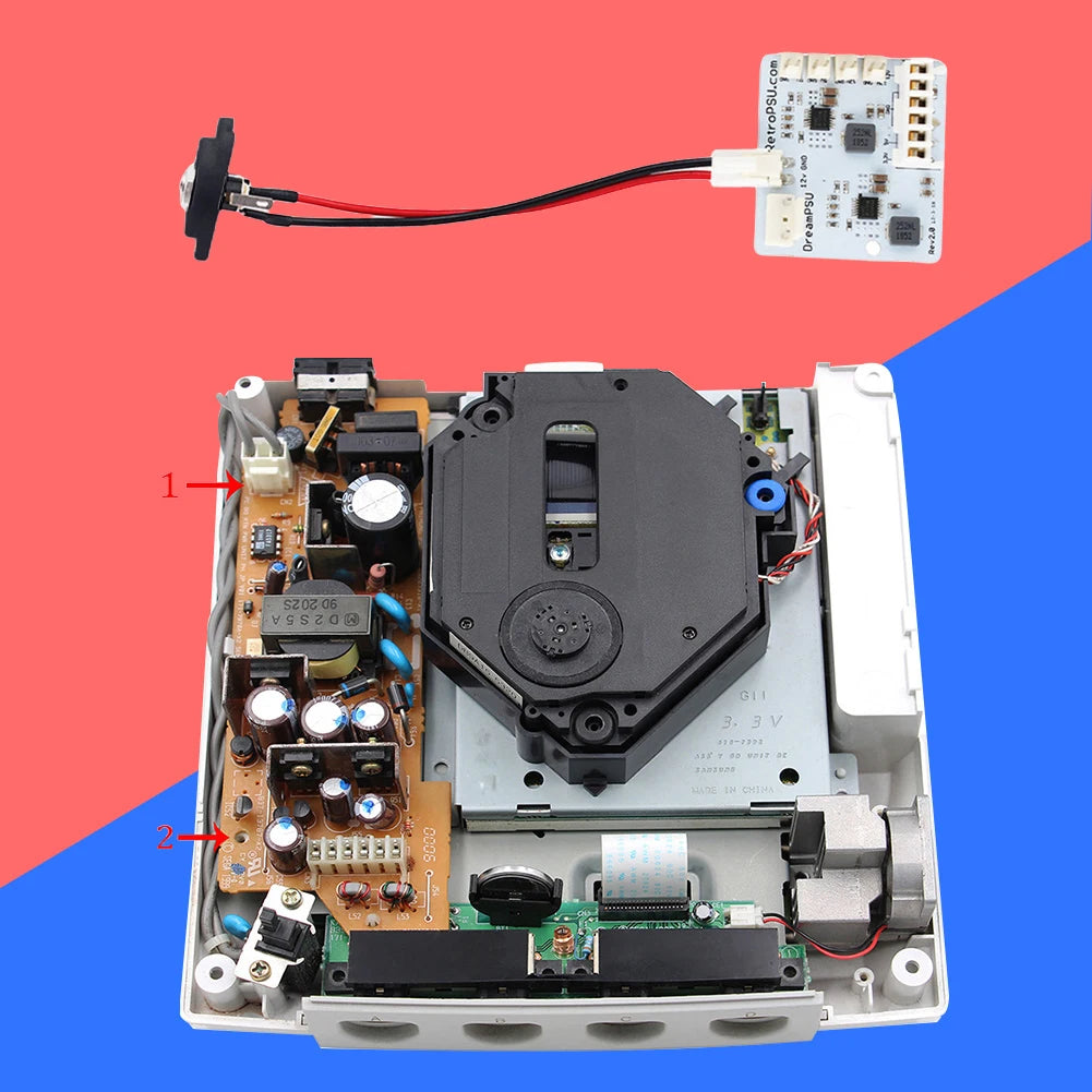 For SEGA DreamCast DreamPSU Rev2.0 12V Power Supply Board + Power Plug Adapte For AII DreamCart Game Console Replacement Parts