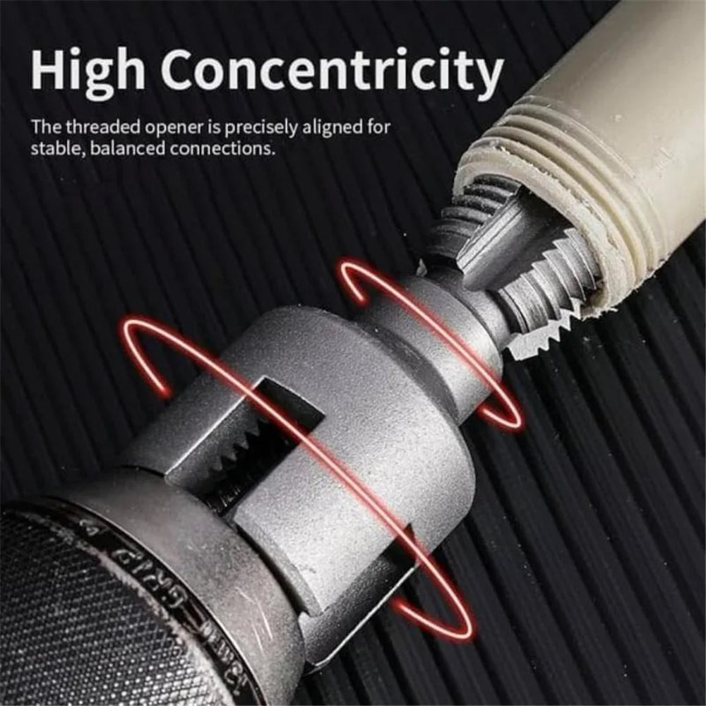 2-Piece PVC Pipe Threading Tool — Internal and External Thread Cutter for Electric Drill
