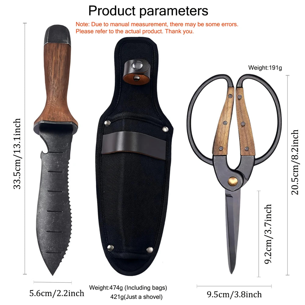 1/2PCS，Professional Stainless Steel Garden Tools Garden Shovel Hand Trowel Rake Cultivator Weeder Pruning Shears Grafting Tool