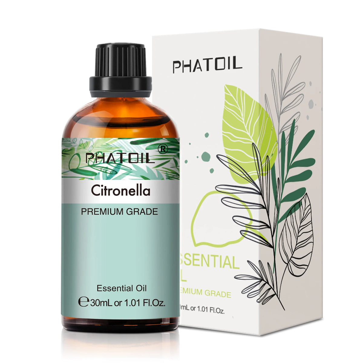 PHATOIL 1PCS Aromatherapy Essential Oil 30ml Lemon Eucalyptus Lavender Bergamot Jasmine Juniper Rose Vanilla Aroma Essential Oil