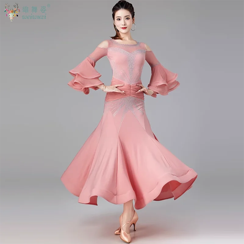 Women's big swing ballroom dress for waltz and foxtrot