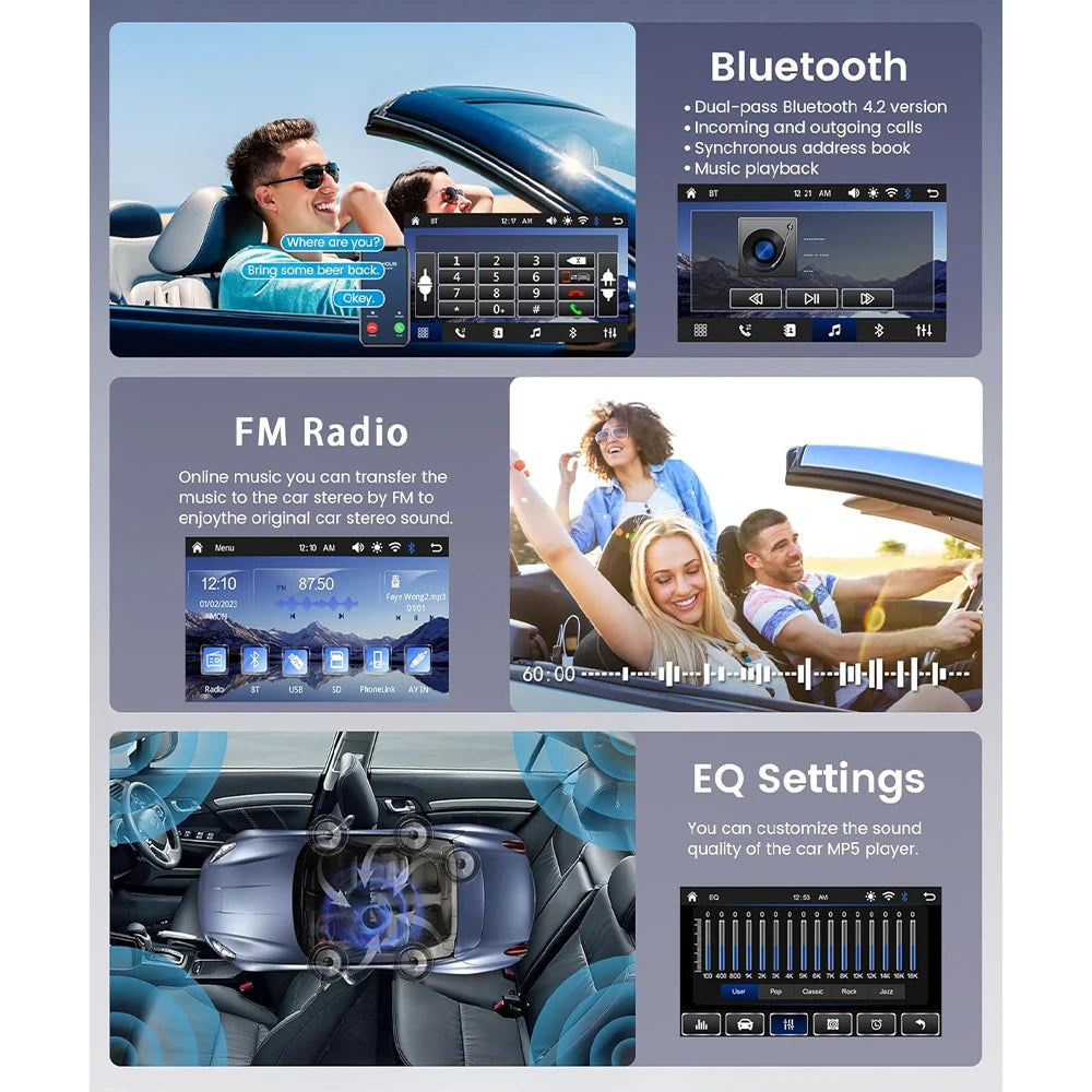 7 Inch Car Radio 2 Din Carplay Android Auto MP5 Player Multimedia Mirror Link Universal Autoradio Double FM ISO USB Bluetooth