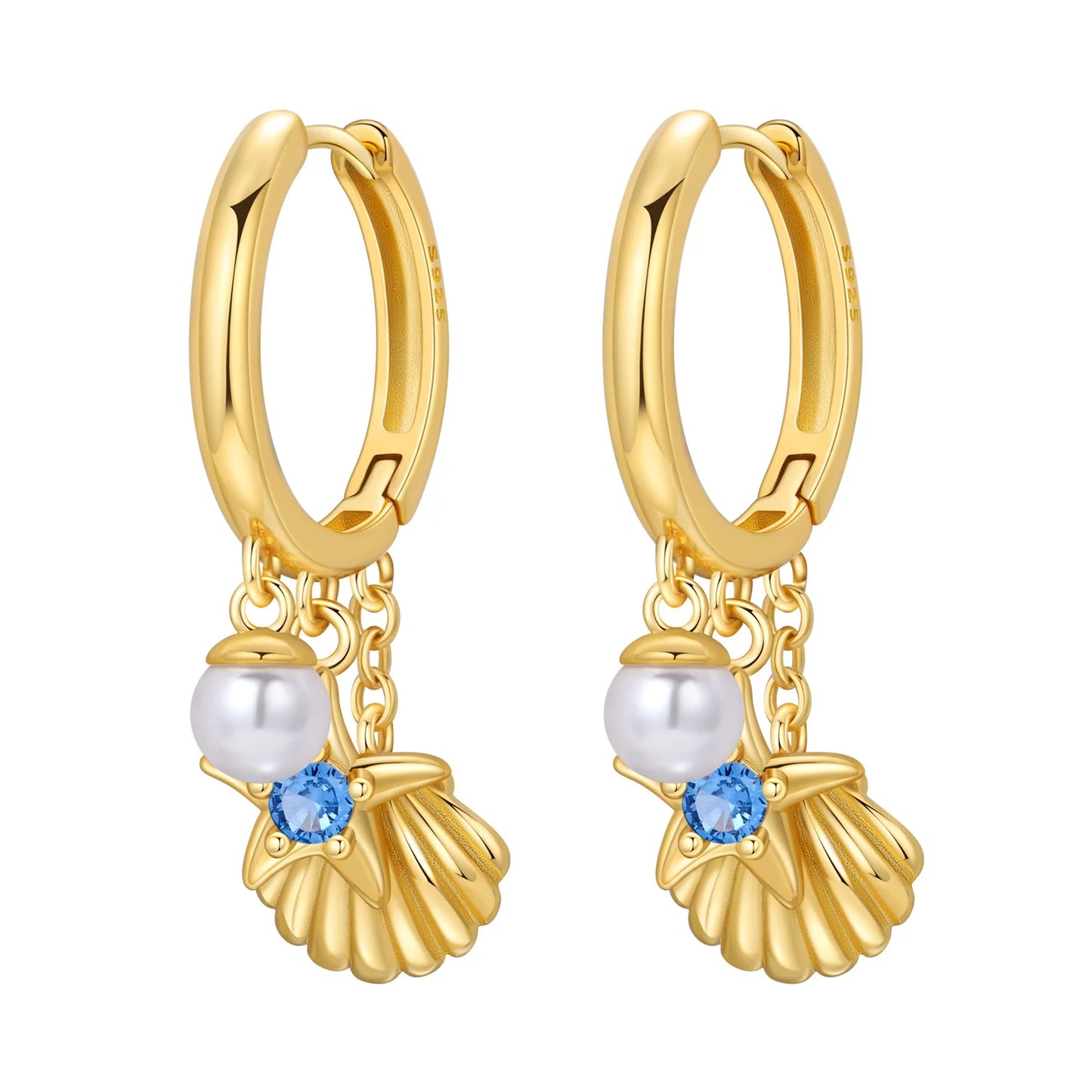 Original 2026 S925 Sterling Silver Zircon 18K Gold Lining Vintage Hoop Earrings for Women Birthday Party Wedding Gift Jewellery