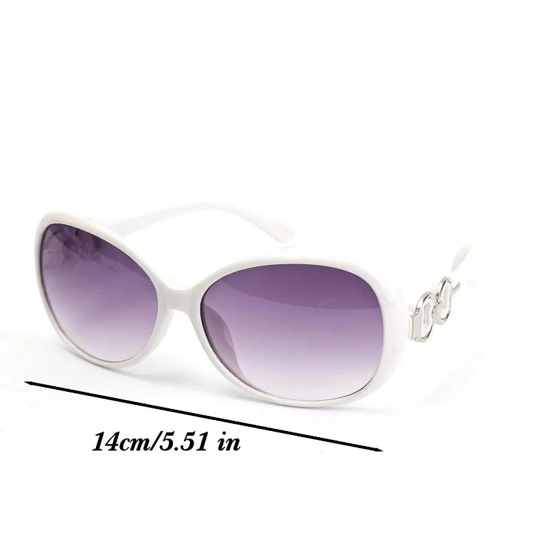 Y2K Oval Sunglasses for Women — Large Gradient Lens, UV
