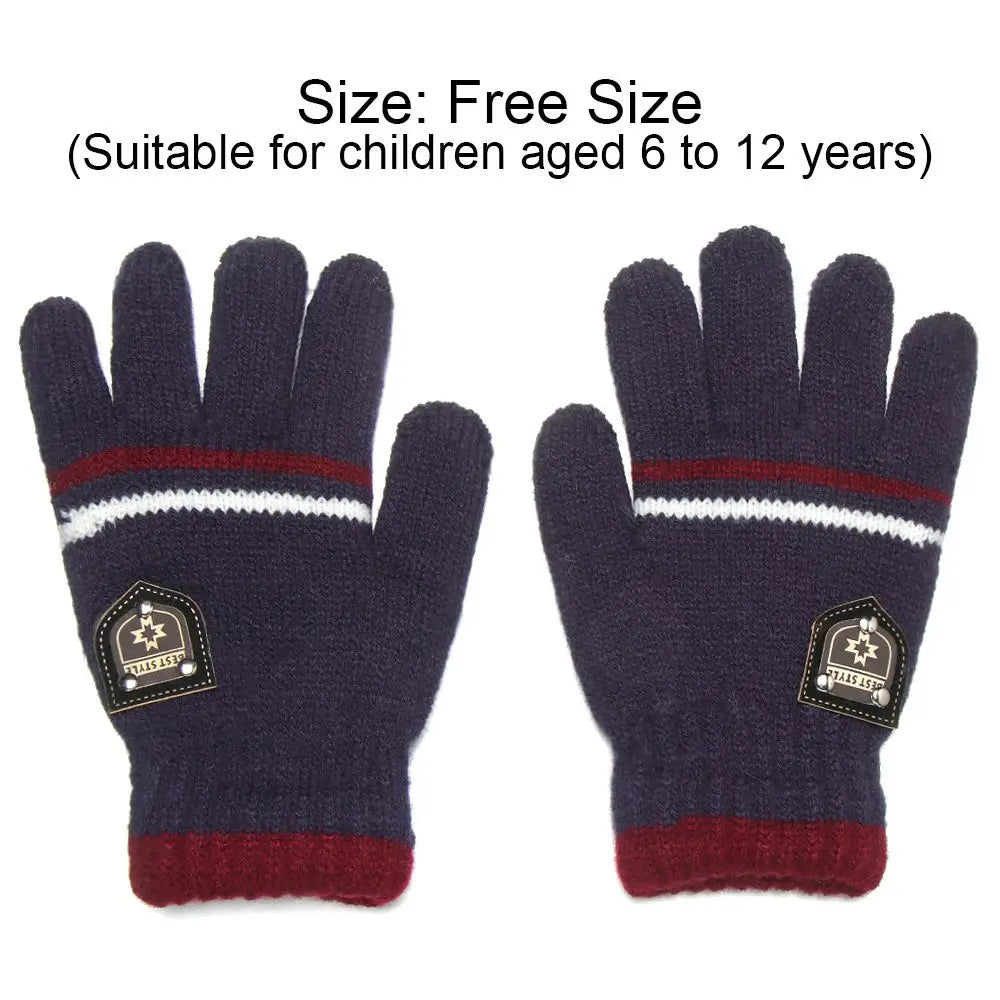 Kids Knitted Full Finger Gloves - Thick Winter Gloves for Ages 6-12 - photo 4