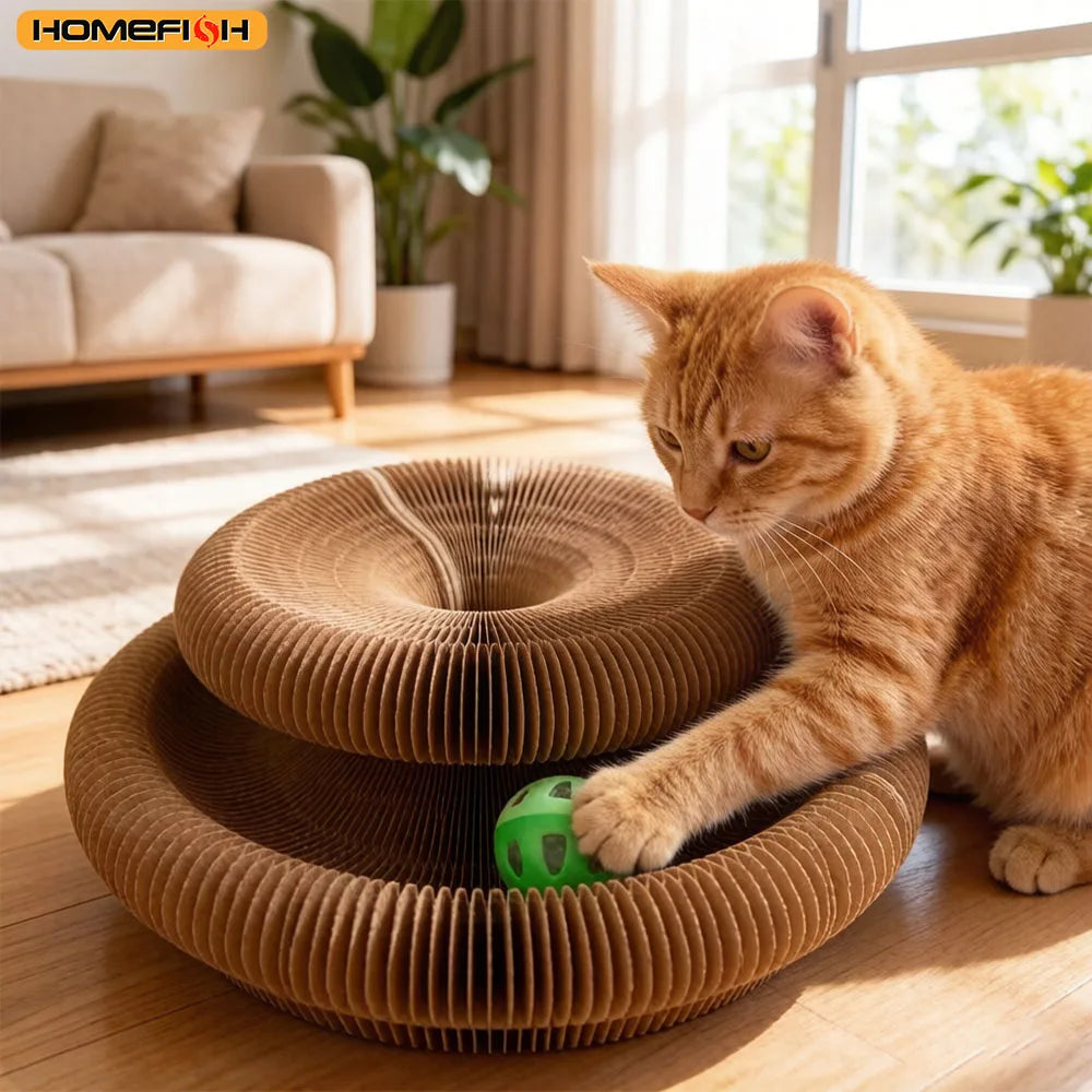 Round Corrugated Cat Scratch Board - Claw Grinding Toy – photo 4
