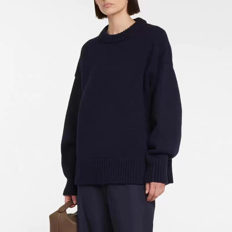 Women's Cashmere Loose Crew Neck Sweater
