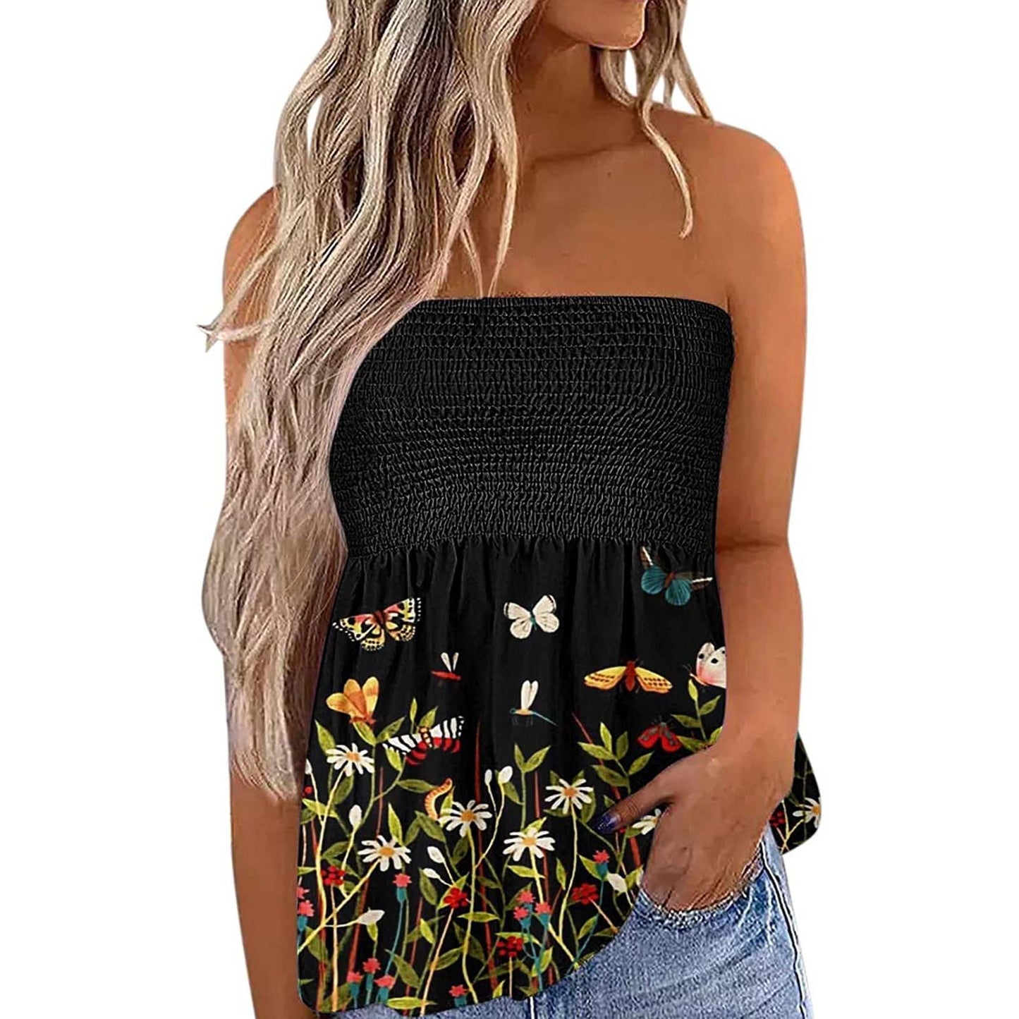 2026 Women Sexy Tube Top Summer Women Casual Tank Crop Tops Solid Color Elastic Design Backless Breathable Strapless Tops