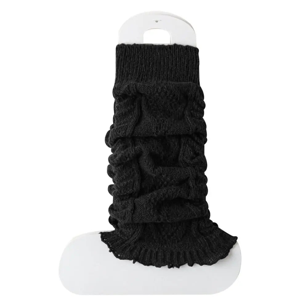 Women's Short Knit Leg Warmers - Boot Cuffs in Grey & Khaki - photo 19