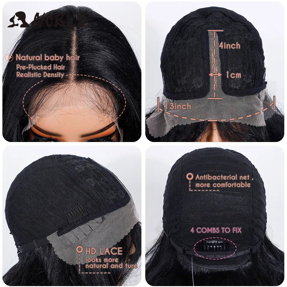 Noble Cosplay Long Straight Synthetic Lace Front Wigs For Women 30 Inch Middle Part Synthetic Lace Wig High Temperature Fiber