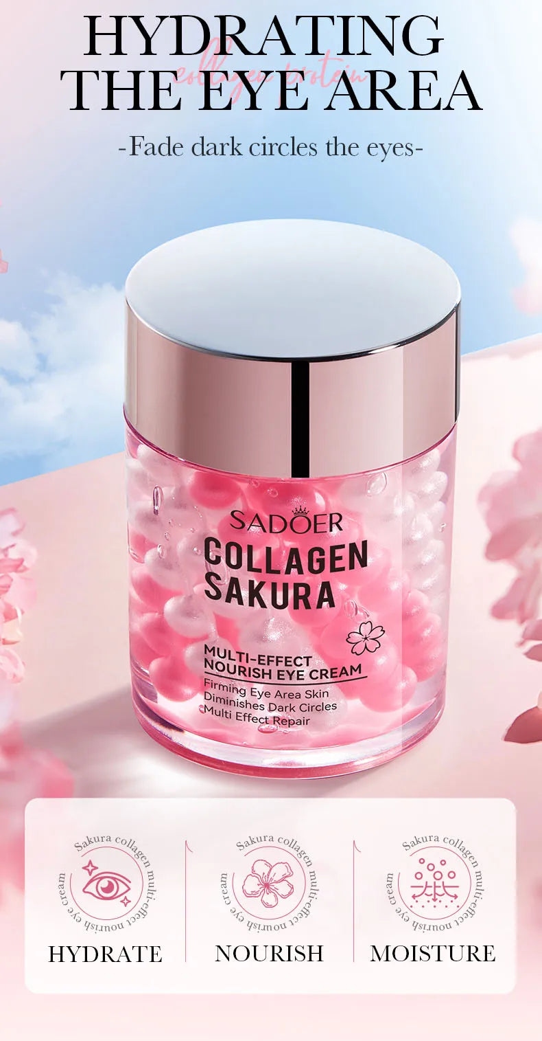 SADOER Sakura Eye Cream Anti Dark Circles Wrinkles Moisturizing Hydrating Anti-aging Creams Eyes Skin Care