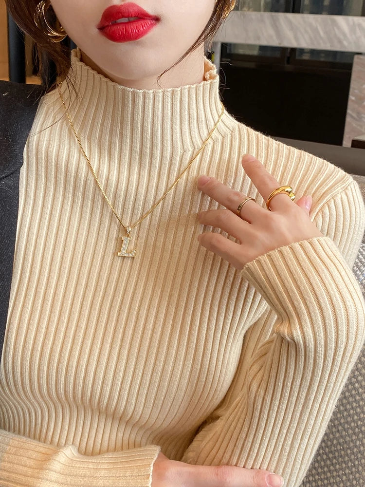 Women's slim mock neck sweater — view 2 of 20