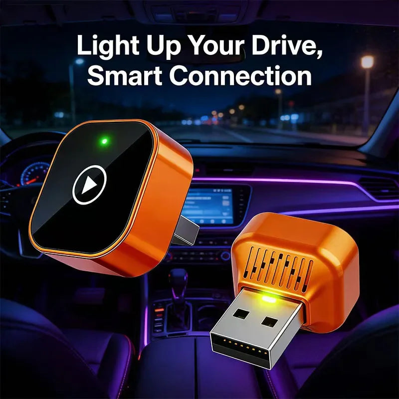 2-in-1 Wireless CarPlay & Android Auto Adapter — AI Smart Box, Compatible with iOS & Android