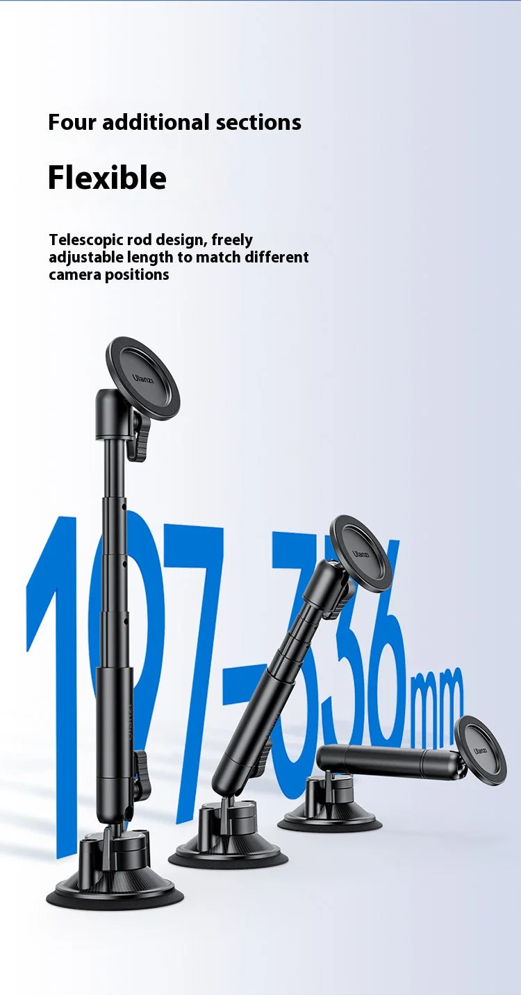 Original Ulanzi ZJ06 Phone Holder Suction Cup Telescopic Bracket Magnetic Fixation Vehicle Mounted Photography Stand Magsafe