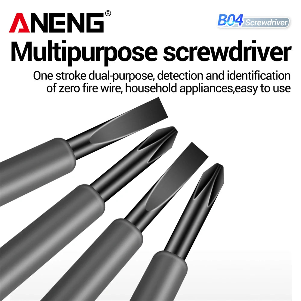 ANENG B04 Slotted/Phillips Screwdriver Neon Bulb Indicator Non-Contact Insulated Tester Pocket Detector Pen Electrician Tools