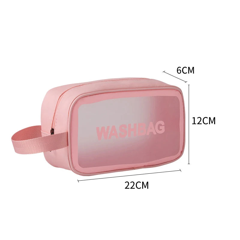 Large Capacity Makeup Bag Transparent PVC Waterproof Travel Toiletry Bag Cosmetics Organizer Storage Tote Clear 3Pcs Wash Bags