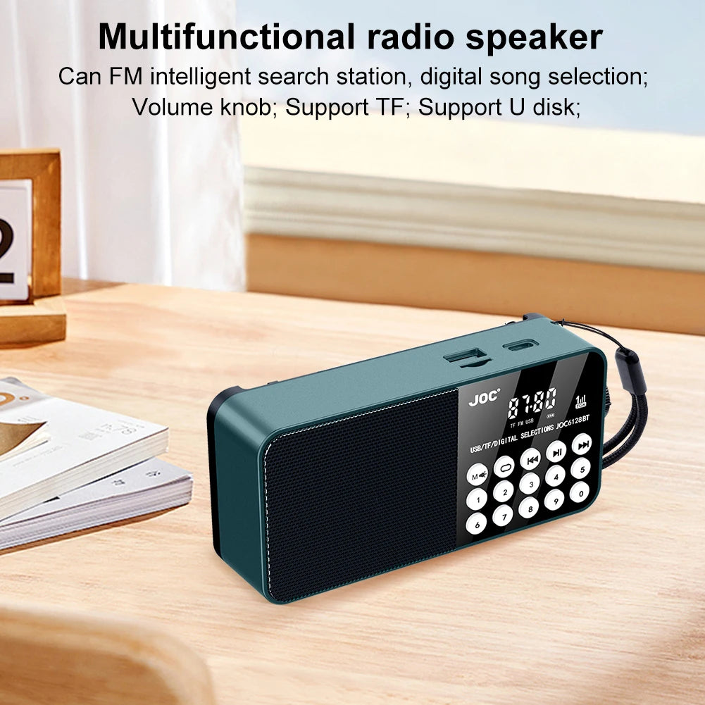 Mini Portable Radio Bluetooth-Compatible Broadcasting Player Radio LED Digital Display Stereo MP3 Player for Emergency Hurricane